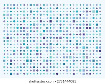 Geometric pattern with mosaic shapes in blue and green hues, modern design element