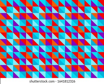 Geometric pattern mosaic of triangles, print for branding, textiles and wallpaper, for kids design