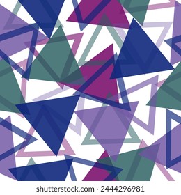 Geometric pattern. Multicolored triangles seamless pattern illustration vetor.