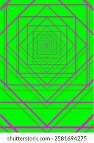 Geometric pattern on a green background with a flower in the center