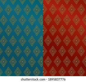 Geometric Pattern on Red and blue background