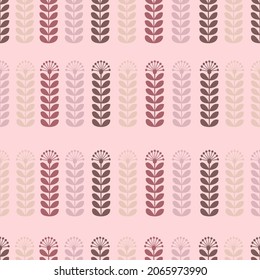Geometric pattern on a very light shade of pink-red background. The temptation for fabric design, background, wrapping paper, packing, covers. Vector repeating texture.