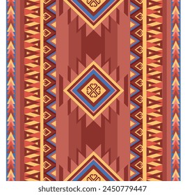 Geometric pattern on vintage red background.