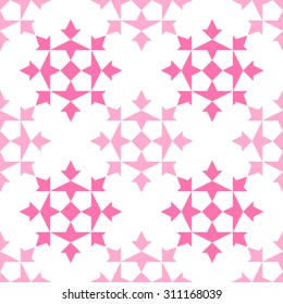 Geometric pattern on a white background. Pastel seamless pattern. Pink and light pink geometric pattern. Nice for wrapping