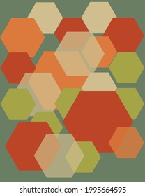 geometric pattern orange green yellow