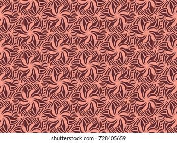 Geometric pattern in organic style in coral color scheme