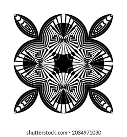 Geometric pattern, ornament, abstract floral background, vector decorative element.