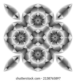 Geometrisches Muster, Ornament, abstrakter floraler Hintergrund, Vektordesign-Dekorationselement.