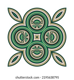 Geometric pattern, ornament, abstract floral background, vector decorative element.