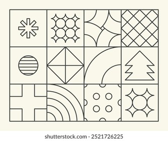 Geometric pattern outline christmas theme.
