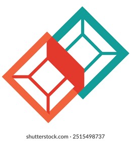  Geometric Pattern with Overlapping Transparent Squares - Modern Text Design