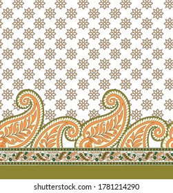 Geometric Pattern paisley design pattern on Border