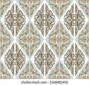 Geometric Pattern paisley pattern on green