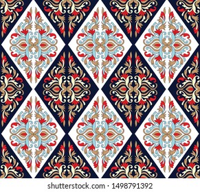 Geometric Pattern paisley pattern on navy