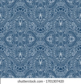 Geometric Pattern paisley pattern on navy background