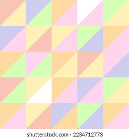 Patrón geométrico de color pastel. Motivo de paleta de color claro de primavera pálido para el diseño de superficie, tela, cubierta, papel de envoltura, proyectos para niños.