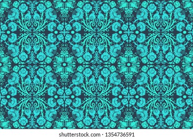 The geometric pattern of patra bali with watercolor effect. Seamless vector background. Ornament for fabric. Wallpaper. Packaging.