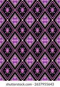 Geometric pattern with pink and black diamonds