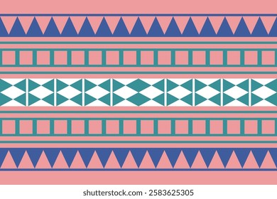 Geometric pattern of pink, green, purple. Hand-drawn triangle shape pattern background. Seamless, pastel, vintage, contemporary, minimal, simplicity concept for wrapping, cloth texture, wallpaper.