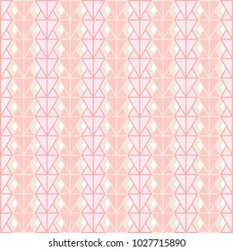 Geometric pattern in pink, old rose (orange), and gray colors; vector illustration, EPS 10. Use as background, texture in graphic designs; or print on products, e.g. tile, fabric, wallpaper.