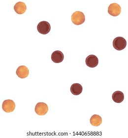 Geometric Pattern Polka Dots of Soft orange and Dark moderate red color. Perfect for your design, textile, pattern fills, box, posters, cards, web page etc. Pattern under the mask. Vector.