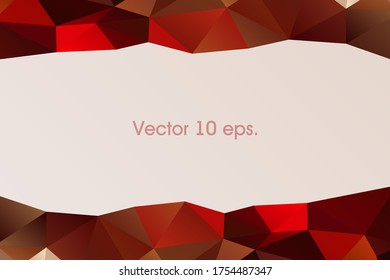 Geometric pattern, polygon triangles vector background in red brown tones. Illustration pattern.