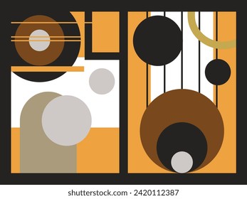 Conjunto de afiches de patrón geométrico. Plantilla de Carita para el interior. Cartel de carteles de carteles con carteles abstractos. Elementos de diseño de archivos vectores.