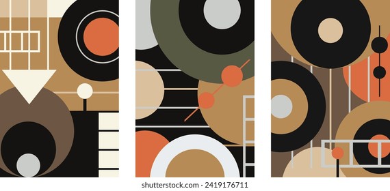 Geometric pattern poster set. Vector illustration template banner poster flyer card, geometric shapes. Vector file, design elements.