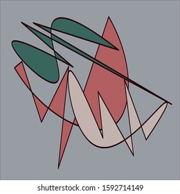 geometric pattern for printing on t-shirts, clothes. modern design, new trends. Abstract pattern in pastel colors. for children's clothing, a picture in the interior on a gray background vector eps10