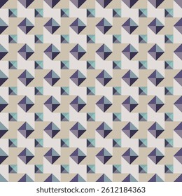 Geometric Pattern in Purple, Teal and Beige