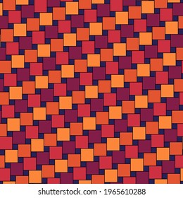 Geometric pattern. Pythagorean tiling. Squares tessellation. Repeated color checks ornament. Square, check shapes background. Mosaic motif. Flooring wallpaper. Digital paper, textile print. Vector.