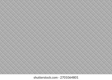 Patrón geométrico de cuadrados o diamantes en relieve, en tonos grises. El patrón crea una sensación de profundidad y un efecto acolchado o alicatado.