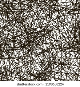 Geometric pattern with random intersecting lines. Chaotic rough texture. Vector illustration