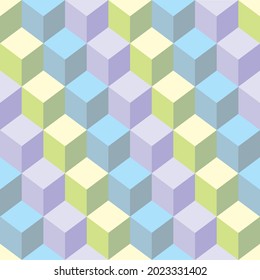 geometric pattern rectangle in the form of arranged cubes. can be used for background, wallpaper and fabric print decoration, gift wrapping paper etc. This geometric pattern rectangle can be edited