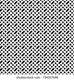 Geometric pattern. Rectangles, rhombuses composition. Seamless surface design with slanted blocks tiling. Grid image. Repeated strokes, diamonds ornament background. Mosaic motif. Grill wallpaper.