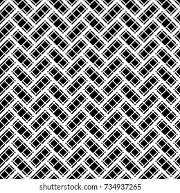 Geometric pattern. Rectangles, rhombuses, squares image. Seamless surface design with slanted blocks tiling. Grid image. Repeated strokes, diamonds ornament background. Mosaic motif. Grill wallpaper.