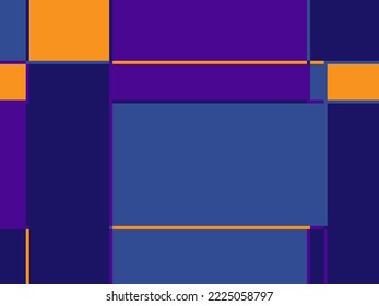 Geometric pattern with rectangles and squares. Bauhaus style. Dark blue. purple and yellow colour. Design for cards, banners, wallpaper, covers. Vector illustration