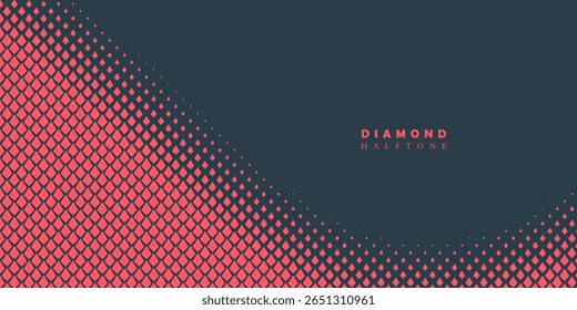 Padrão geométrico de diamantes vermelhos sobre um fundo preto. Sem emenda em uma direção. Opção com um fade out curto.