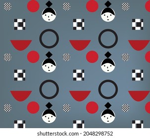 geometric pattern in red gray tones.modern and trendy vector.for paper or fabrics