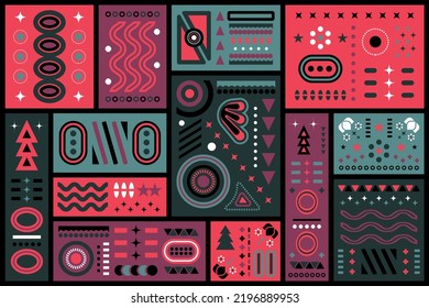 Geometric Pattern, red and green abstract Pattern, Elements Pattern. Surface design, Pattern Design.Geometric Shape for wrapping, background