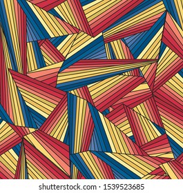 geometric pattern red yellow blue line 