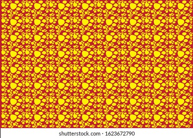 geometric pattern in red and yellow color with round shep
