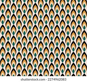Geometric pattern in retro Look. Suitable for textile design.