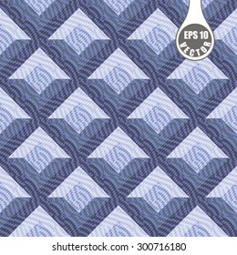 Geometric pattern rhombus and circles. Blue shades. Background seamless texture. Vector illustration. For wallpaper, wall, design of cards, invitations, website, paper packaging , book covers.