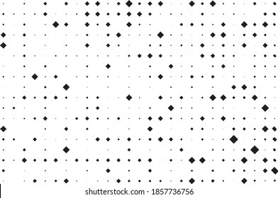 Geometric pattern with rhombuses of small and large scale. Design element for web banners, posters, cards, wallpapers, backdrops, panels Black and white color Vector illustration