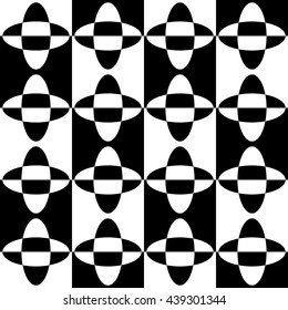 Geometric pattern with ripple, wavy distortion, warp effect. Abstract monochrome texture / background