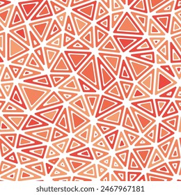 Geometric pattern. Rounded solid shapes in frames. Medium triangles size. Mono tone colored style. Repeatable pattern. Beautiful vector tiles. Seamless vector illustration.