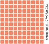 Geometric pattern of rounded square shapes in a reddish-orange color.
