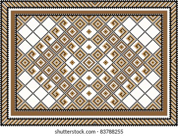 Geometric pattern  for the rug and the ornamental details for the frame.