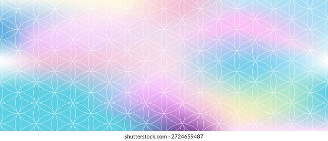 Patrón geométrico, flor sagrada de la vida, fondo colorido del Anuncio del Web